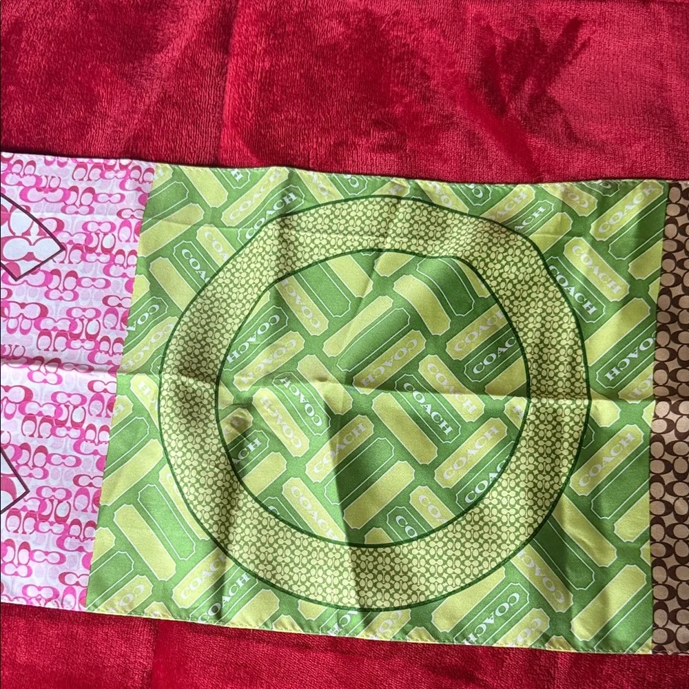 Coach Multicolor Patterned Silk Scarf - Picture 4 of 9